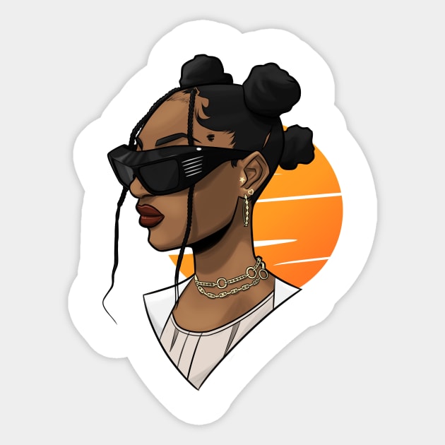 Tems Sticker by Gabron_art